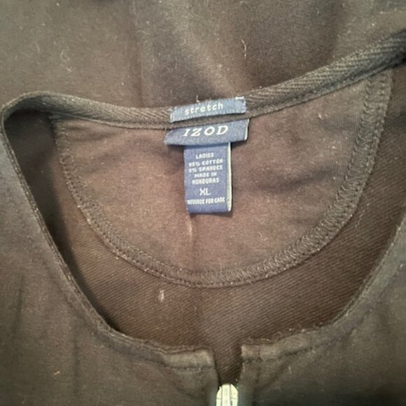 IZOD Black Fleece front zip & pockets sleeveless vest, size XL - Picture 4 of 5